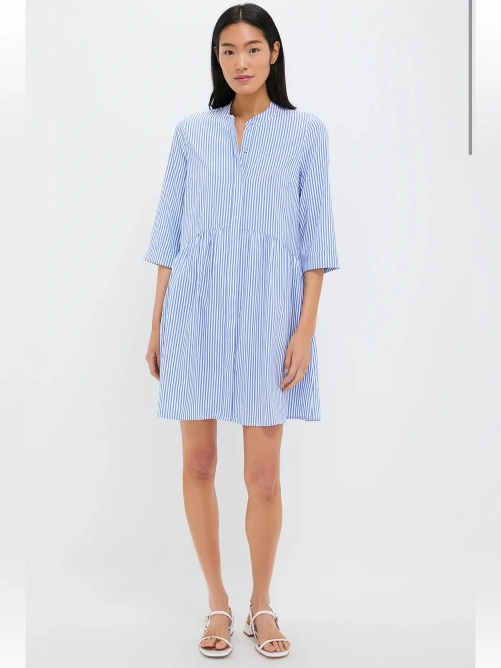 Tuckernuck Blue Stripe Royal Shirt Dress Preppy Classic Spring Summer - XL - Picture 3 of 14